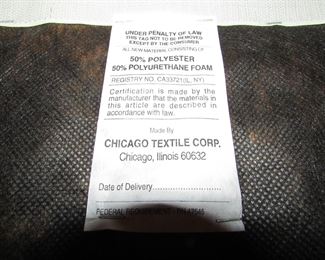 Item 41: Chicago Textile Corp. slipcovered ottoman. 19” wide x 21” tall x 19” deep. PRICE: $125.00