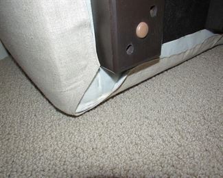 Item 42: Another Chicago Textile Corp. slipcovered ottoman. 19” wide x 21” tall x 19” deep. PRICE: $125.00