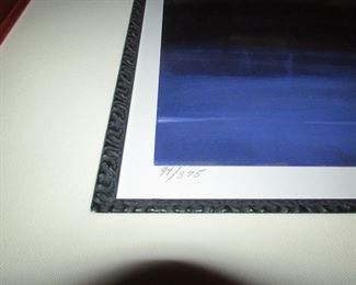 Item 43: Robert Striffolino signed and numbered print in a quality frame. Measured 52.25” square. PRICE: $795.00