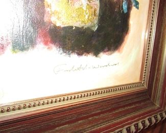 Item 44: Roy Fairchild-Woodard “Sound of Moon” signed limited edition serigraph in quality frame with museum plexiglass. Framed dimensions are 48.5” high x 65” wide. Frame is approximately 2.5” thick. PRICE: $1,750.00