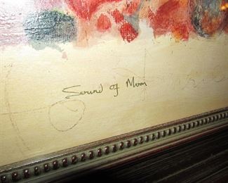 Item 44: Roy Fairchild-Woodard “Sound of Moon” signed limited edition serigraph in quality frame with museum plexiglass. Framed dimensions are 48.5” high x 65” wide. Frame is approximately 2.5” thick. PRICE: $1,750.00