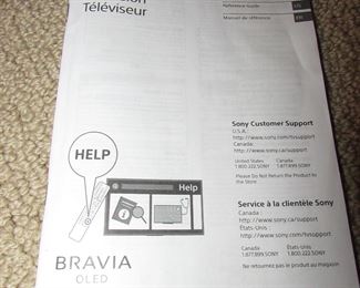 Item 45: Sony Bravia XBR-65A9G 65” OLED smart TV. Purchased in 2021. Powers on. With remote. PRICE: $650.00