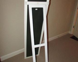 Item 63: Umbra white painted floor mirror. PRICE: $125.00