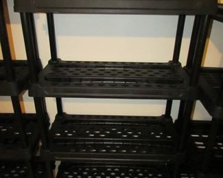 Item 51: Plastic 4-shelf storage shelf. 3’ wide x 19” deep x 55” tall. PRICE: $35.00