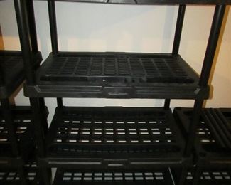 Item 53: Plastic 4-shelf storage shelf. 3’ wide x 24” deep x 54” tall. PRICE: $35.00