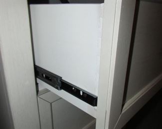 Item 55: “Walter of Wabash” white distressed and painted night stand with dovetailed drawers. 2’ wide x 28” tall x 17” deep. PRICE: $125.00