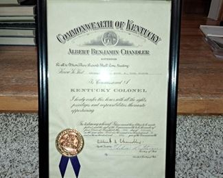 1959 DUDLEY C. MURPHY KENTUCKY COLONEL COMMISSION CERTIFICATE