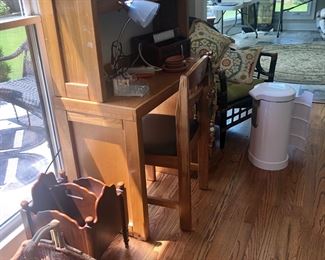 Oak Desk and Stuff