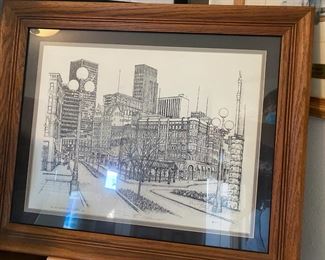 Framed and Matted Don Morrow Seattle Print
