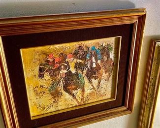 Oil Painting of Horse Racing