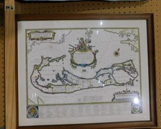 Framed wall map