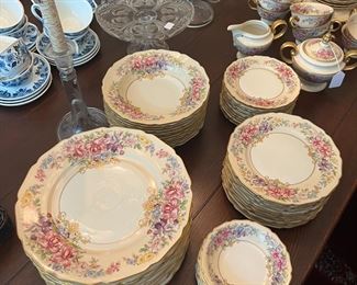 a large set of fine china and blue and white Delft