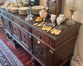 old clocks and Syracuse china set