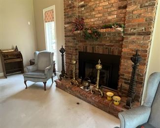 upholstered wing back chairs