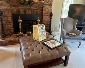 large upholstered foot stool