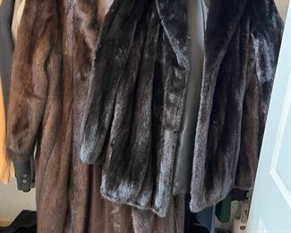two of several mink coats and jackets