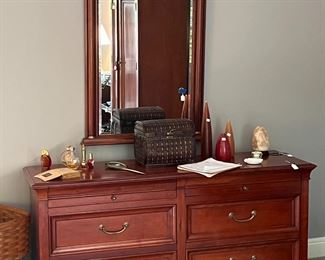 Ethan Allen cherry dresser and mirror