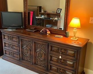 walnut 1960's triple dresser