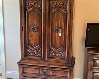walnut 1960's bedroom armoire