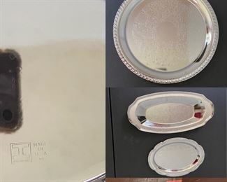 Vintage Irvinware USA Chrome Serving Trays