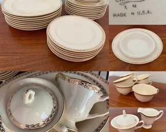 Vintage Crooksville China Co USA Ivory with Gold Leaf Rim