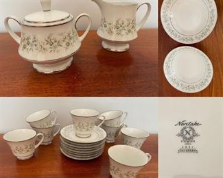 Savannah 2031 by Noritake Japan 5 pc Place setting Service for 8 plus Cream & Sugar -2 Salad Bowls-RETIRED