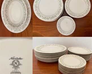 Savannah 2031 by Noritake Japan 5 pc Place setting Service for 8 plus Oval Serving Bowl & Platter-RETIRED