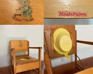 Vintage Hedstrom Wooden Folding Potty Chair