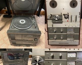 Magnavox Automatic Turn Table Belt Driven, Compact Disc, Cassette Player
Akai Solid State Model M-9 Vintage Reel to Reel