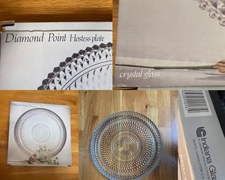 Indiana Glass Diamond Point Hostess Plate