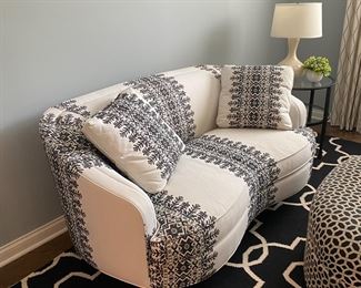 Black & White Settee  64" W x 36" D x 32" H  $695