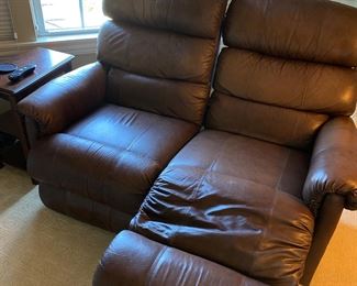 Leather Reclining Double Chair 53" W x 33" D x 38" H $600
