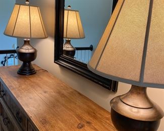 Pair of Brass Lamps 16" D x 28" H  $200