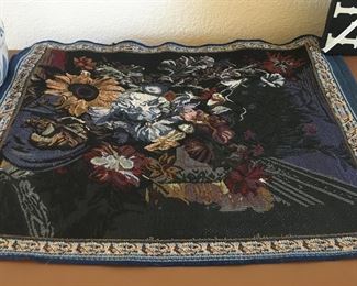 Needlepoint style pillow piece/furniture scarf