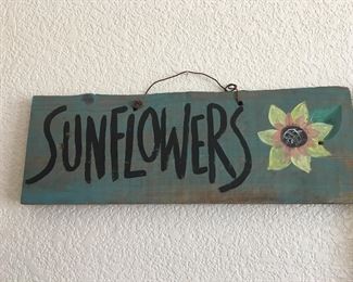 Sunflowers wood wall decor