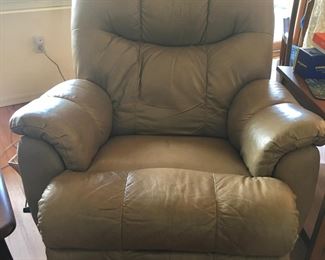 Taupe leather recliner VGC