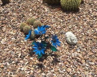 Outdoor metal flower art