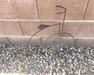 Metal bike art piece small outdoor