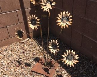 Metal sunflowers