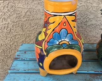 Talavera small chimnea decor piece as is