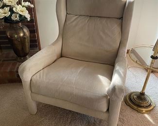 . . . a neutral-colored accent chair