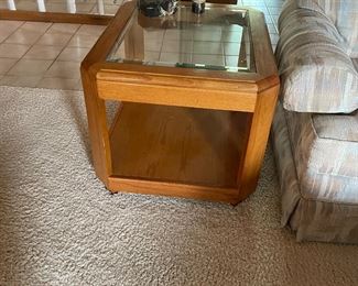 . . . a matching oak and glass end table