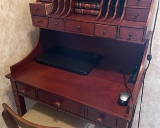 . . . love this vintage-style desk unit with lots of great cubbies