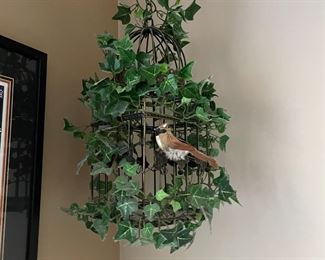 . . . faux ivy and bird cage