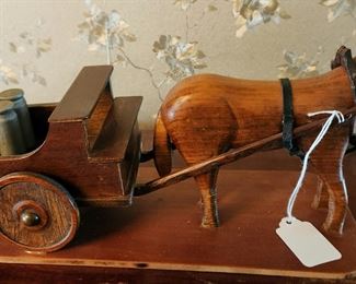 Handmade horse and wagon