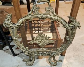 Victorian fireplace screen