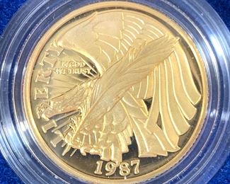 1987 US Constitution Coins Gold $5 and Silver $1 Proof Set
