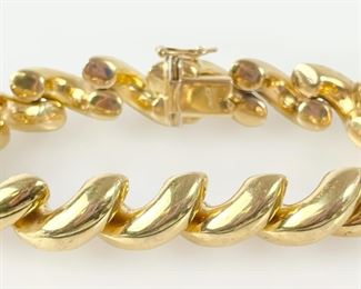 41 Grams Fine Italian Gilt Sterling Silver San Marco 8� Bracelet

