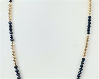 10 Grams Fine 10K Gold & Black Onyx 20� Necklace
