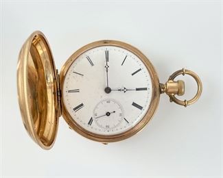 49 Grams Fine Ami Richard Locle 14K Gold Mechanical Pocket Watch No. 1430
